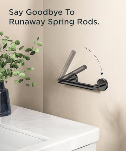 FORIOUS Commercial Toilet Paper Holder Wall Mount Bathroom Tissue Holder | Oil Rubbed Bronze | SUS304 Stainless Steel Rustproof | Double Post Pivoting Toilet Paper Roll Holder | Screw-In | Round Base - color: Oil Rubbed Bronze