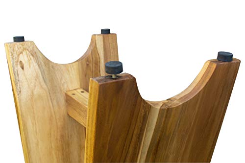 EcoDecors Teak Shower Bench 18", 300 lb Capacity – Waterproof Teak Bath Seat for Adults - Compact Spa Stool for Small Bathrooms & Walk-in Showers with Slip-Resistant Feet - size: 18" bar