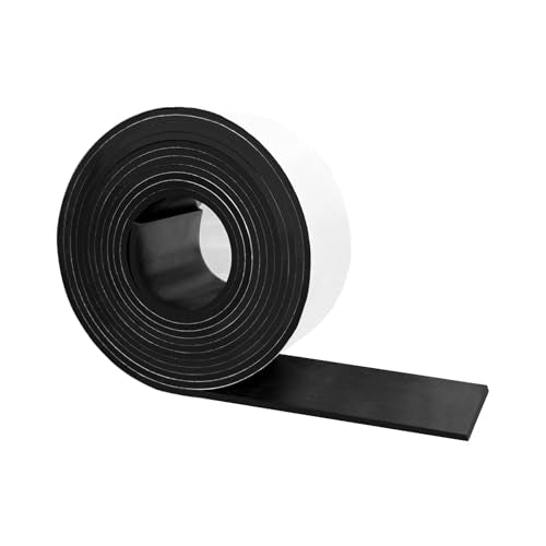 Black Adhesive Rubber Strip, 1/8 (.125)" Thick X 2" Wide X 10'Long | Solid Rubber Roll with Self Adhesive for Anti-Slip Anti-Vibration DIY Gaskets Crafts Sealing Supports Protection - size: 2"X10'X1/8,With Adhesive