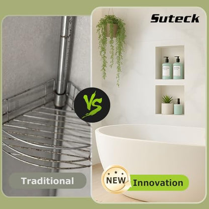 Suteck 32"x16" Shower Niche, Double Shelf Tile-Ready Waterproof Storage Box | 12"x12" Each Cubby | 100% Waterproof ABS | Over/Flush Mount, Vertical/Horizontal | Multi-Scene For Bathroom, Kitchen - size: 32" x 16"