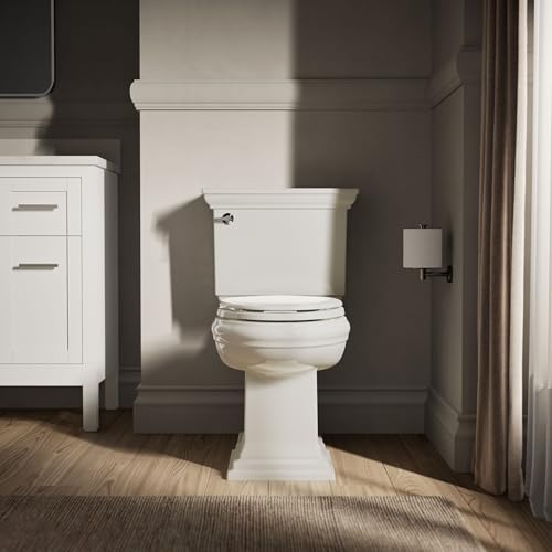 KOHLER 20454-96 Ridgewood Elongated Soft Close Toilet Seat, Quiet Close, Wood Toilet Seat, Home Essentials, Biscuit - color: Biscuit
