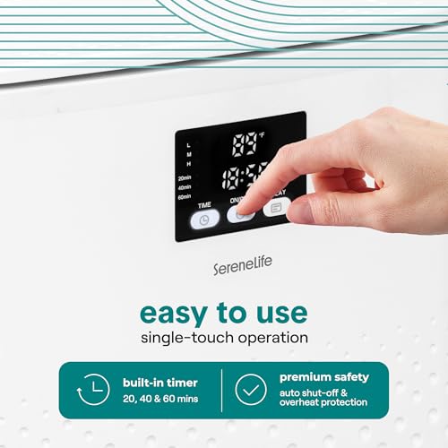 SereneLife Rectangular Towel Warmer Bucket, Large Capacity Blanket and Towel Warmer for Bathroom, Single-Touch Control, Energy-Efficient Design with Auto Shut-Off, 20L Capacity, White - color: Natural