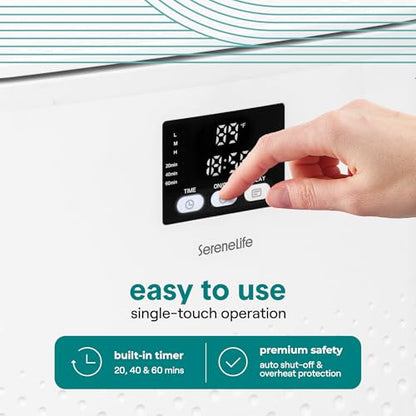SereneLife Rectangular Towel Warmer Bucket, Large Capacity Blanket and Towel Warmer for Bathroom, Single-Touch Control, Energy-Efficient Design with Auto Shut-Off, 20L Capacity, White - color: Natural
