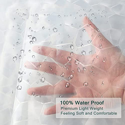 EVA Clear Shower Curtain Liner, 3D Water Cube 5G Shower Liners with 12 Rustproof Metal Grommets and Weighted Magnets, Waterproof Duty for Bathroom 72 x 72 - color: Cube-clear