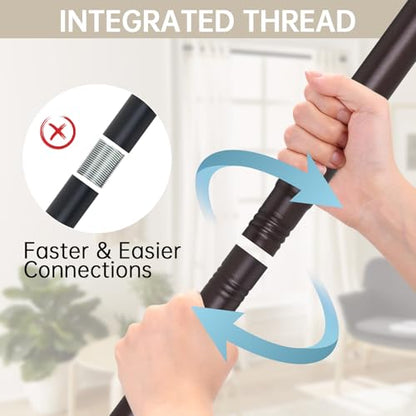 BRIOFOX Shower Curtain Rod Adjustable 18-64 Inch, Stainless Steel Spring Tension Shower Rod No Drilling Non Slip, Bronze - color: Bronze, size: 18-64 Inch