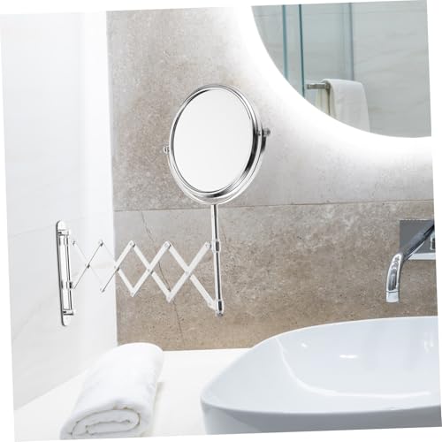 BESPORTBLE Wall Mount Makeup Mirror, 6-Inch Two-Sided Extension Mirror with 3X Magnification - Chrome Bathroom 360° Swivel