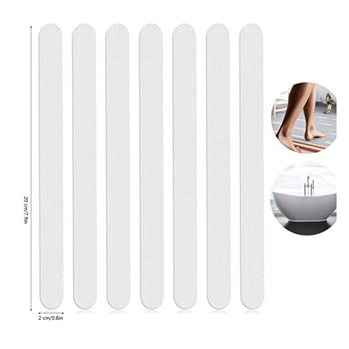 AMAKO Bath Safety Stickers Anti Slip Adhesive Treads for Bathtub and Shower Non Skid Strips with Strong Grip Premium PEVA Material 24PCS White 20X2cm