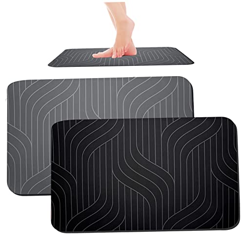Diatomite Stone Bath Mat Quick Dry Bathroom Mat Non-Slip Bathroom Diatomaceous Earth Bathroom Floor Mat Carpet 40x60 cm Grey - color: Grey