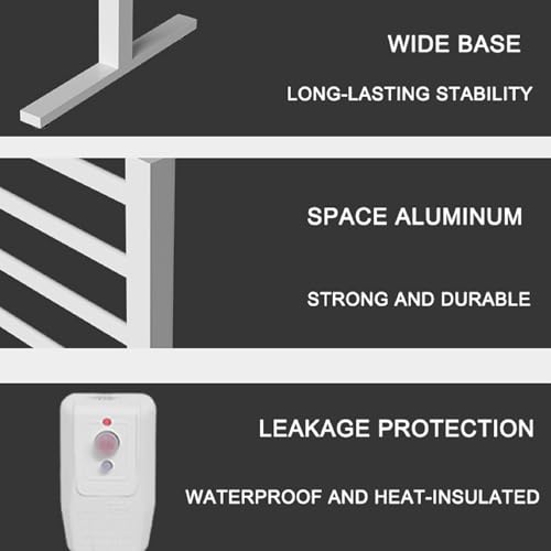 Towel Dryer for Bathroom, Electric Towel Warmer, Towel Warmer Rack for Bathroom, Heated Towel Rack Freestanding, White,One Layer - size: One Layer