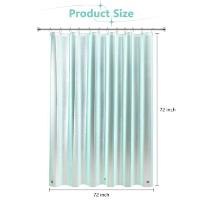Seenus Waterproof Plastic Glitter Shower Curtain Teal, Sparkle PEVA Shower Curtain Liner with 3 Large Magnets, 72 x 72 inch Aqua Green Cute Bathroom Shimmer Shower Curtain Lightweight - color: Glitter Teal, size: 72"W x 72"L (Pack of 1)