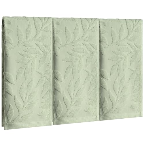 3pcs Light Green Leaves Hand Towels,100% Cotton 3D Leaf Jacquard Decorative Towel for Home Bathroom Kitchen Decor Gift,13.8x29.5 Inch - color: Light Green, size: 3pcs