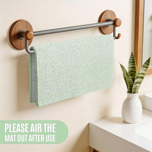 24 * 24in Shower Mat Bathtub Mat Non Slip | Bathmats Non Slip, Quick Drying Foot Scrubber Loofah Mats for Inside Shower, Tub, Bathroom, Home, Mint Green - color: Mint Green, size: 24" x 24" (Square)