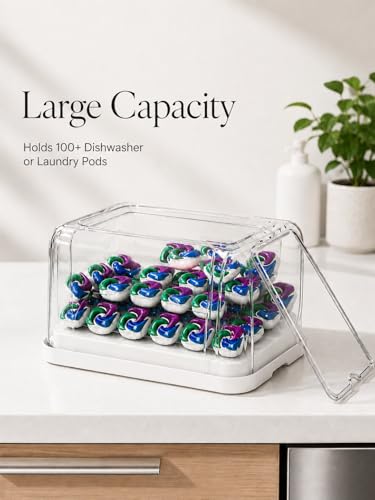Trash Bag Dispenser & Dishwasher Pods Organizer, Clear Acrylic Garbage Bag Holder Under Sink Organizer With Removable Lid, Laundry Pods Container for Kitchen Pantry Laundry Room (3IN1 Dispenser) - size: 3IN1 White Dispenser