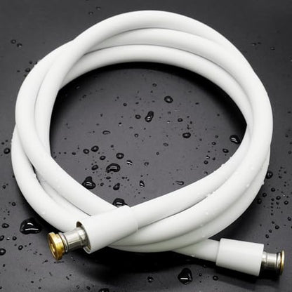 Silicone Shower Hose with Spare Washers, Anti-Kink Designed Replacement Handheld Shower Hose Extension for RV, Showerhead, Sprayer, Bidet, Pet Cleaning, 59 Inches, White - color: White, size: 59 Inches
