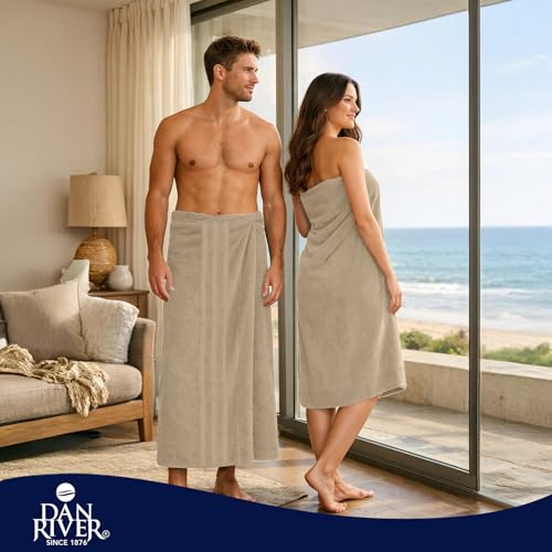 DAN River 2 Pack Bath Sheets Extra Large 35x70, Large Bath Towels for Adults, XL Oversized Heavy Duty Towel Set, 600 GSM 100% Ring Spun Cotton, Soft Quick Dry, Tan - color: Tan, size: Bath Sheet 35x70" (PK 2)