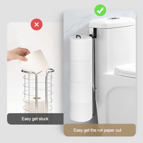 Black Over The Tank Toilet Paper Holder for 4 Roll Tissue | Bathroom Toilet Paper Roll Storage Holder Wall Mount Brushed Nickel,Metal Hanging Toilet Paper Holder Dispenser,Organizer - color: L:hold 4 Rolls Tissue(1pcs,black)