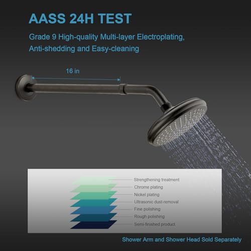 OFFO Shower Head Extension Arm 16 in, Oil Rubbed Bronze Shower Arm Extension Shower Head Extender Made of 305 Stainless Steel Shower Pipe Extension - color: Oil Rubbed Bronze, style: 16 in