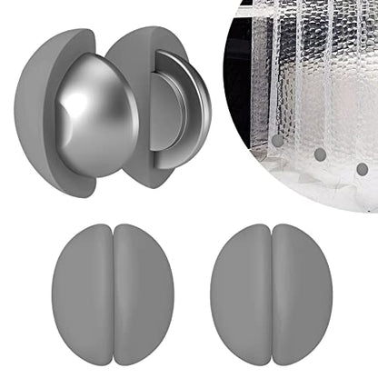 VANZAVANZU 3 Pairs Shower Curtain Weights, Silicone Wrapped Magnets, Heavy Duty Magnets Prevent Curtain Liner from Blowing, Rust-Free, Gray - color: Grey, size: 1.2"W x 1.2"L (Pack of 3)