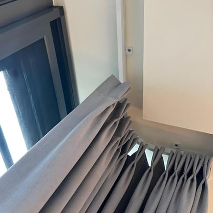 Aluminum Flexible Curtain Track, Ceiling/Wall Mount Curtain Rail System, Curved Shower Curtain Rod, for Curved Shower Curtain, RV(White,220cm/7.2ft) - color: White, size: 220cm/7.2ft