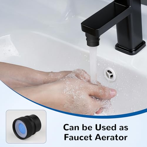 Hibbent 2 PACK Faucet to Dishwasher Adapter, Quick-Connect Dishwasher Snap-On Connection, with Swivel Ball Joint and Faucet Aerator, Male 15/16 Inch and Female 55/64 Inch, Matte Black - color: Matte Black