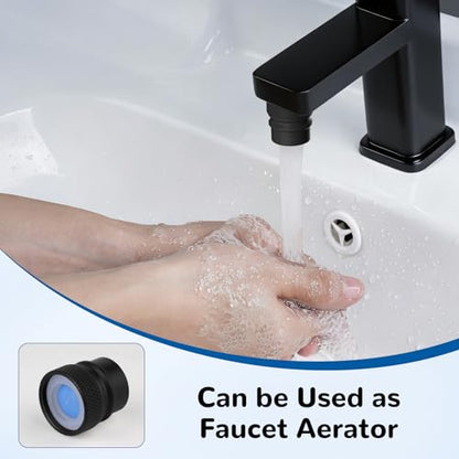 Hibbent 2 PACK Faucet to Dishwasher Adapter, Quick-Connect Dishwasher Snap-On Connection, with Swivel Ball Joint and Faucet Aerator, Male 15/16 Inch and Female 55/64 Inch, Matte Black - color: Matte Black
