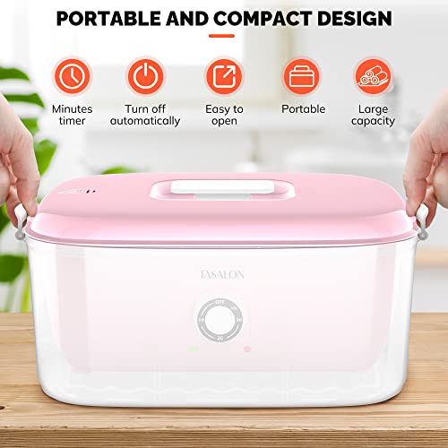 TASALON Hot Towel Steamer for Facials, Hot Towel Warmer Quickly Heats Up in 5 Minutes, Portable Towel Machine Fits 16 Mini Towels, Salon Equipment Towel Warmer for Facials, Spa, Massage, Pink - size: M Size