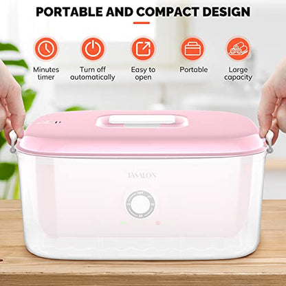 TASALON Hot Towel Steamer for Facials, Hot Towel Warmer Quickly Heats Up in 5 Minutes, Portable Towel Machine Fits 16 Mini Towels, Salon Equipment Towel Warmer for Facials, Spa, Massage, Pink - size: M Size