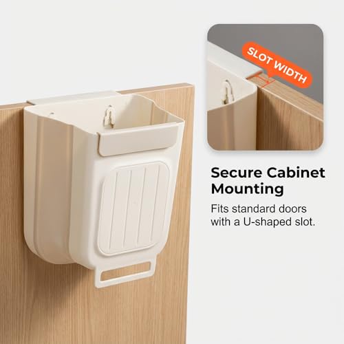 Foldable Hanging Trash Can, 6/11 L Kitchen Compost Bin for Under Sink, Plastic Wall-Mounted Garbage Can for Household, Office and Outdoors (Large-11L) - color: Large-11L
