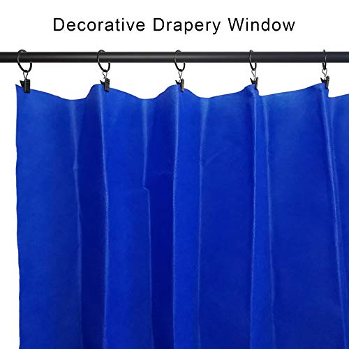 100 Pack Metal Curtain Rings with Clips, Drapery Clips with Rings, Drapes Rings 1 inch Inner Diameter, Fits Diameter 5/8 inch Curtain Rods, Black - color: Black, size: 1" I D 100 Pack