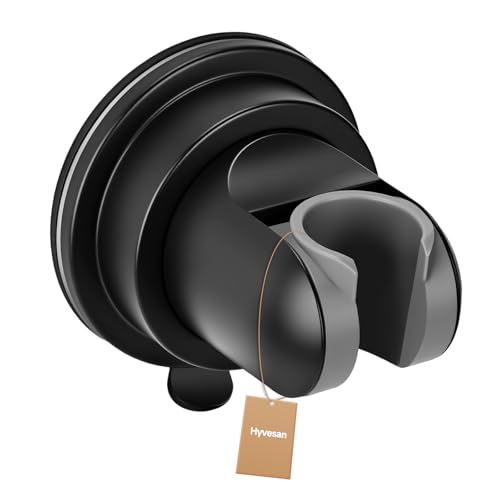 Shower Head Holder Suction, Adjustable Shower Head Holder Removable Suction Cup Shower Head Holder Rust-Resistant Shower Bracket Black - style: Matte Black