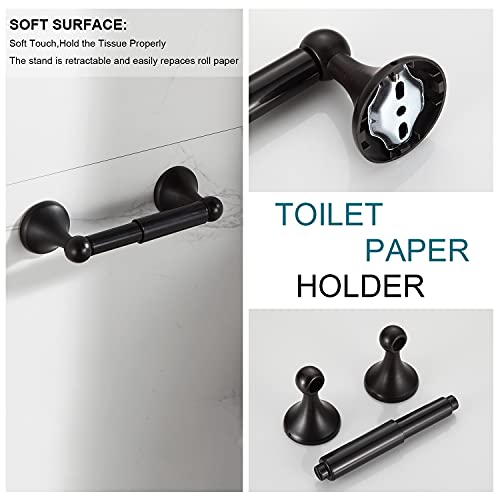 BGL Bathroom Hardware Set Oil-Rubbed Bronze Bath Towel Bars Adjustable Expandable Bathroom Accessory Set Towel Racks 8-Pieces Wall Mount - color: 8 Pcs Orb