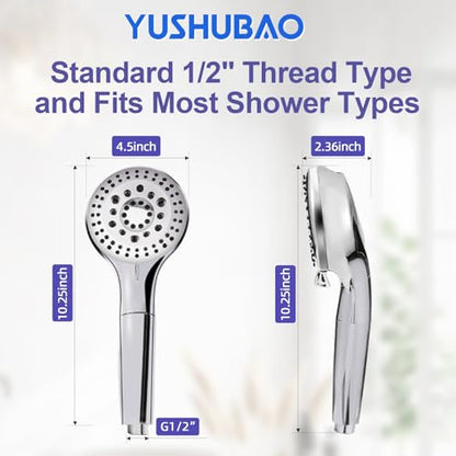 Filtered Shower Head with Handheld, Water Softener for Hard Water | High Pressure, 10 Spray Mode, long 59" Hose, Remove Chlorine, Reduce Dry Itchy Skin