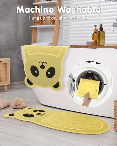 Safe Bath Solution, Bathtub Mat Non Slip for Babies, Toddlers, Kids & Pets, Natural Rubber BPA-Free Low Odor Safer Than PVC, Machine Washable, Suitable for Bathroom, Garden, and Hotel Tubs, Yellow - color: Yellow