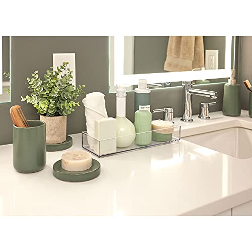 iDesign Ceramic Earth Collection Ceramic Bar Soap Dish, Moss - color: Moss, size: Soap Dish