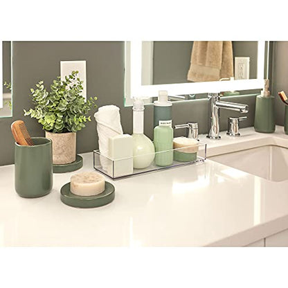 iDesign Ceramic Earth Collection Ceramic Bar Soap Dish, Moss - color: Moss, size: Soap Dish