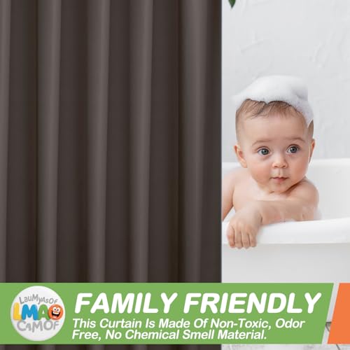2 Pack | Taupe Plastic Shower Curtain Or Liner, 72x72 Inch Lightweight Plastic Bathroom Shower Showroom Inner Curtain with Rustproof Metal Grommet Holes and Weighted Magnets - color: Taupe