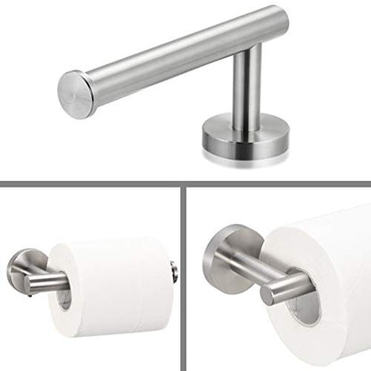 Bathroom Hardware Set 3 Piece-Robe Hook, Hand Towel Holder and Toilet Paper Holder for Bathroom Towel Rack Heavy Duty Towel Hanger Wall Mounted Bathroom Fixtures, - color: Brushed Nickel-3