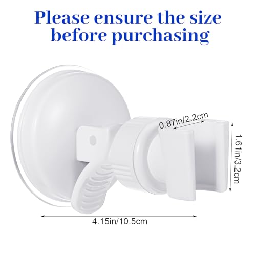 Adjustable Shower Head Holder, White Shower Hand Held Holder Bathroom Removable Suction Cup Handheld Showers Head Bracket Wall Mount Bracket for Marble Glass Metal Ceramic Smooth Surfaces