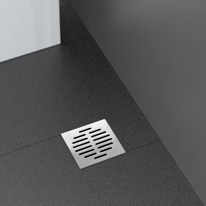 2PCS Square Shower Drain Cover, 5Inch Stainless Steel Bathroom Hair Catcher for Shower, Flat Floor Drain Cover for Bathroom, Kitchen