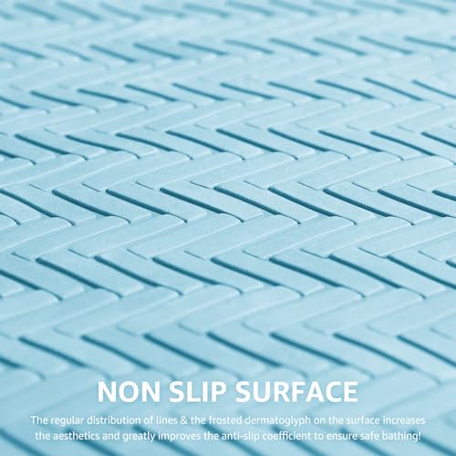 OTHWAY Bathtub Mat Non Slip, 27" x 17" Bath Mat for Tub, Machine Washable Shower Anti Slip Mat with 246 Strong Suction Cups (Lake Blue) - color: Lake Blue, size: 27" x 17" (Rectangular)