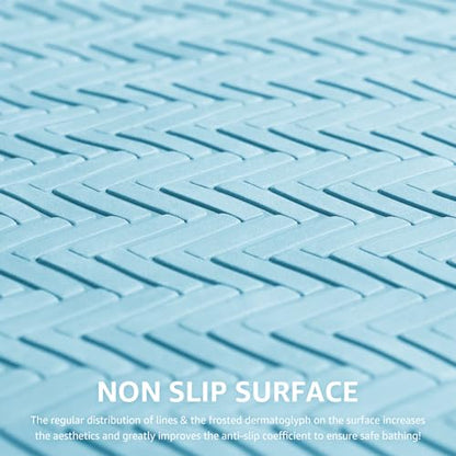 OTHWAY Bathtub Mat Non Slip, 27" x 17" Bath Mat for Tub, Machine Washable Shower Anti Slip Mat with 246 Strong Suction Cups (Lake Blue) - color: Lake Blue, size: 27" x 17" (Rectangular)