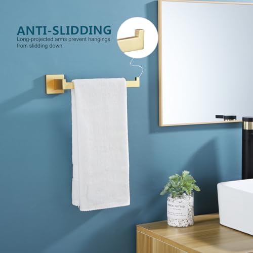 KOKOSIRI Towel Bar Gold Hand Towel Holder for Bathroom Kitchen Hardware Stainless Steel Wall Mounted, Brushed Gold, B3003BG - color: Brushed Gold