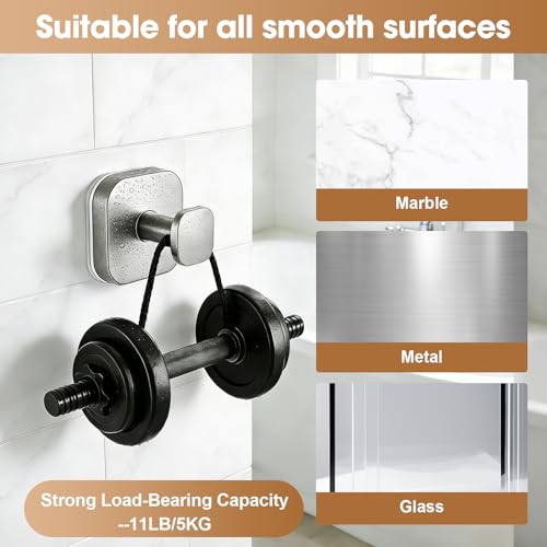 Suction Cup Hooks for Shower,Heavy-duty & No-Drill Waterproof Hook,4 Silver | Suction cup hooks,removable & reusable; no wall damage,fits smooth surfaces,ideal for towels,robes & loofahs - color: Silver