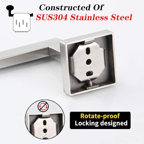 GERZWY SUS 304 Stainless Steel Hand Towel Holder Modern Bathroom Towel Ring Wall Mounted Brushed Finish IG1806-LS - color: Brushed