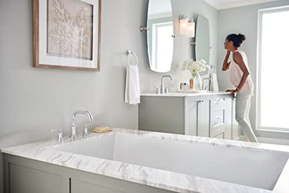 Moen Gibson Chrome Two-Handle 8-Inch Widespread High Arc Modern Bathroom Sink Faucet, Valve Required, T6142 - color: Chrome, style: Trim Only