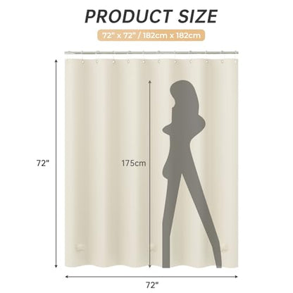 AmazerBath Beige Shower Curtain Liner Plastic, 8G PEVA Shower Liner Cream, Heavy Duty Shower Curtains for Bathroom, Cream Shower Curtain Waterproof 72x72 with 3 Weighted Stones and 12 Grommets - color: Beige, size: 72"W x 72"L (Pack of 1)