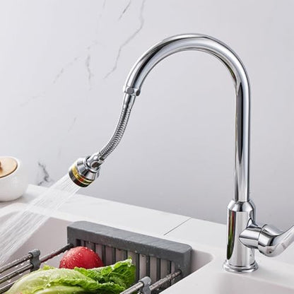 Kitchen Faucet Spray Head, Solid Brass and Stainless Steel, 360 Degree Rotatable Aerator – 3 Flow Mode Adjustable, High Pressure Booster, Anti-Splash, Water Saving Faucet Sink (Medium) - style: Medium