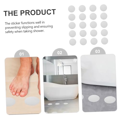 VOSAREA 20Pcs Slip Transparent Shower Stickers Round Safety Stickers for Bathtubs Stairs Pools Easy Installation Strong Adhesion Slip Protection