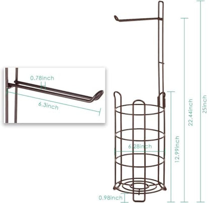TomCare Toilet Paper Holder Stand Free Standing, Holds 4 Mega Rolls, Bronze | Tool-Free Assembly, Detachable Metal Wire Frame, Powder-Coated Finish, Easy Storage and Flexible Bathroom Placement - color: Bronze, size: Standard