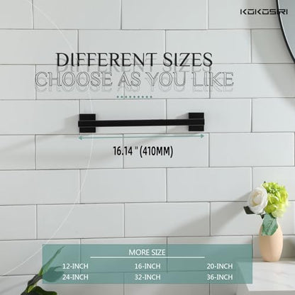 KOKOSIRI Bathroom Towel Bars 16 Inch Towel Rail Matte Black 40CM Hand Towel Holder for Bath Kitchen Wall Stainless Steel B4005BK-L16 - color: Matte Black, size: 16-Inch